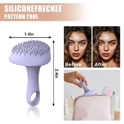 Silicone Freckle Stamp, Magic Freckle Stamp Waterproof Faux Freckles Applicator, Portable for Natural Freckles Makeup Tool （Purple）