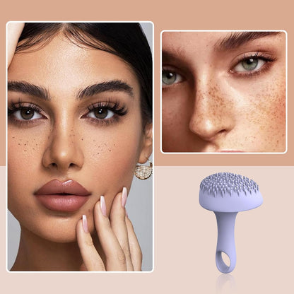 Silicone Freckle Stamp, Magic Freckle Stamp Waterproof Faux Freckles Applicator, Portable for Natural Freckles Makeup Tool （Purple）